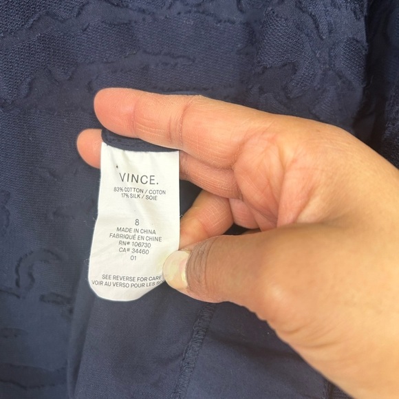 Vince Fil Coupe Sleeveless Shift  Navy Dress - Picture 6 of 6